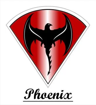 Phoenix. Black Phoenix. Stock Illustration