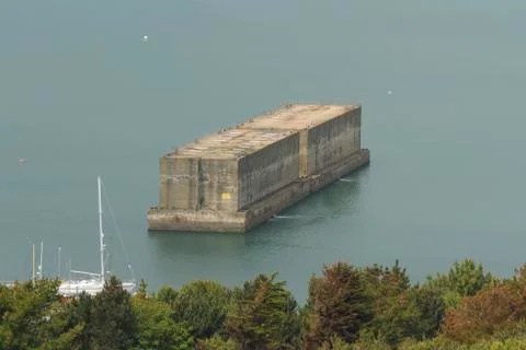 Phoenix caisson, part of mulberry harbor, world war two. Stock Photos
