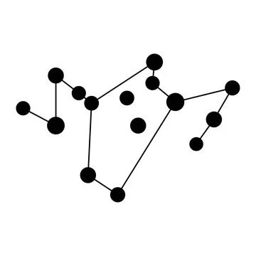 Phoenix constellation map. Vector illustration. Stock Illustration