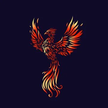 Phoenix Fire bird illustration Stock Illustration
