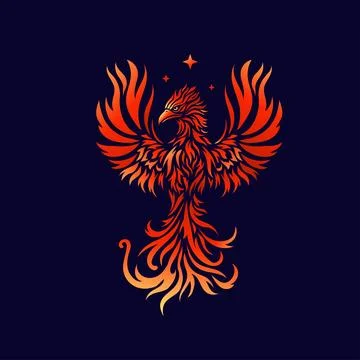 Phoenix Fire bird illustration Stock Illustration