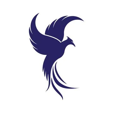 Phoenix fire bird logo Illustration