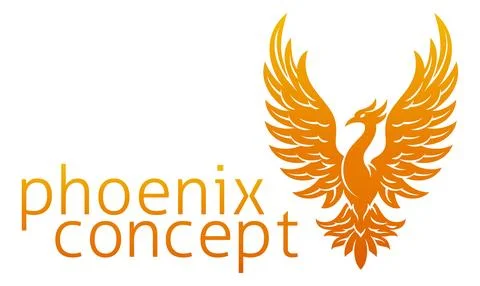 Phoenix Fire Bird Rising Wings Spread Eagle Stock Illustration