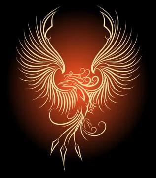Phoenix in Flame Stock Illustration