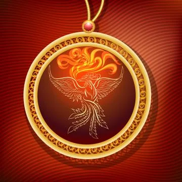 Phoenix in Flame Illustrazione stock