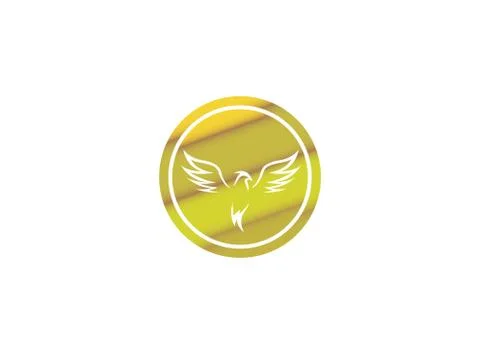 Phoenix flying bird and eagle open wings Logo Design illustration in the shap Stock Illustration