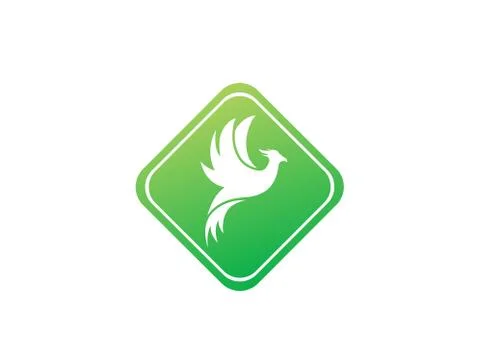 Phoenix flying bird and eagle open wings Logo Design illustration in the shap Stock Illustration