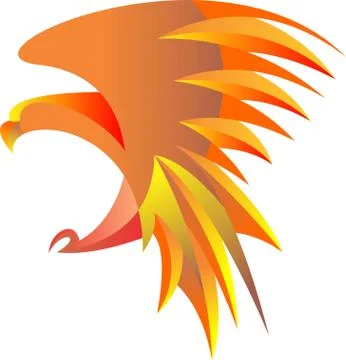 Phoenix flying logo Illustrazione stock