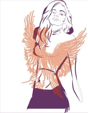 Phoenix girl Stock Illustration