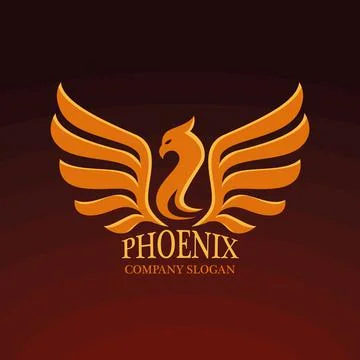 Phoenix golden emblem Stock Illustration