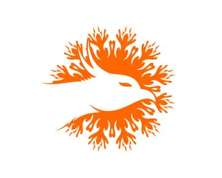 Phoenix head inside the circle fire 스톡 일러스트