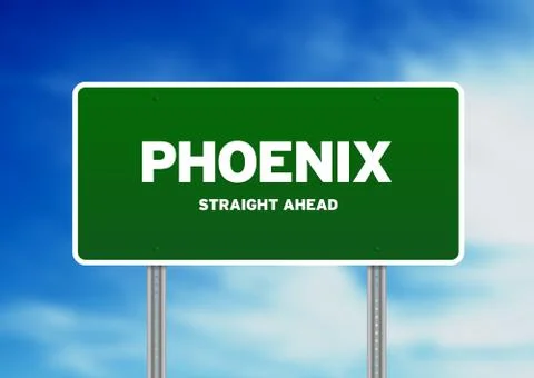 Phoenix highway  sign Stock Illustration
