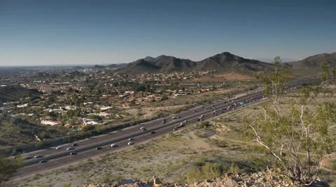 Phoenix Highway through Mountains Stock Footage 21263146
