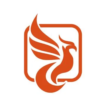 Phoenix Icon Flame Mythical Symbol Stock Illustration