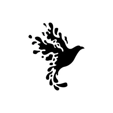 Phoenix Ink Splash Logo design template Stock Illustration