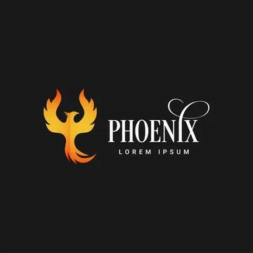 Phoenix logo on black background Stock Illustration