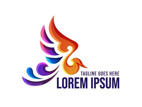 Phoenix logo design template Stock Illustration