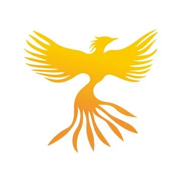 Phoenix logo template. fire bird sign and symbol. Stock Illustration
