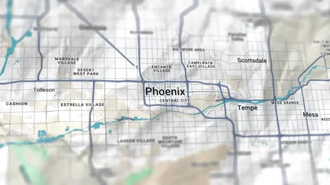 Phoenix Map USA, Slider Shot Stock Footage 293512094