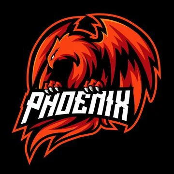 Phoenix mascot logo template design Stock Illustration