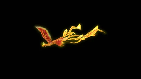 Phoenix, Phoenix Animation With Alpha,Flying Phoenix.bird,design,art,wing Stock Footage 87769110