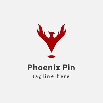 Phoenix Pin Logo Illustrazione stock