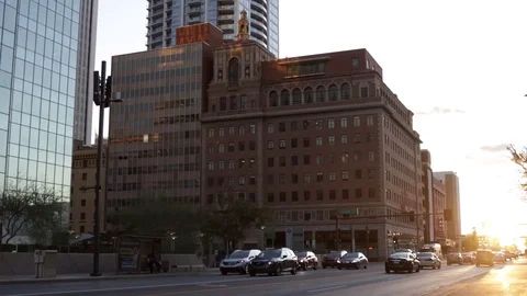 Phoenix Security Building at Sunset Stock Footage 116588996