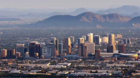 Phoenix Skyline from Above Stock Footage