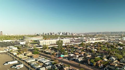 Phoenix Skyline with Coliseum in the Foreground. Vídeos de archivo 327512517