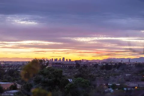 Phoenix Skyline at Sunset Stock Photos