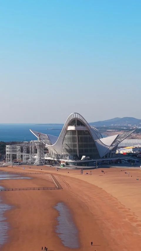 Phoenix theatre in Qingdao Stock Footage 325701151