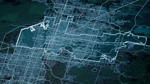 Phoenix United States Glowing Digital Map Animation 4K Video stock 337784236
