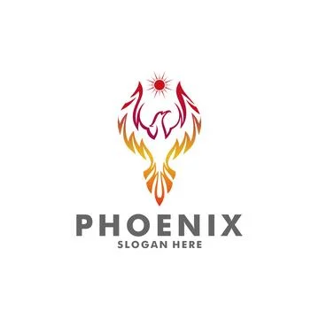 Phoenix wing logo animal abstract, luxury and colorful phoenix logo illustr.. Stock Illustration