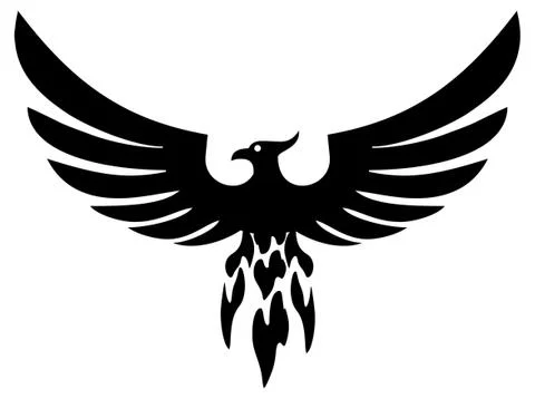 Phoenix Wings From Fire Illustrazione stock