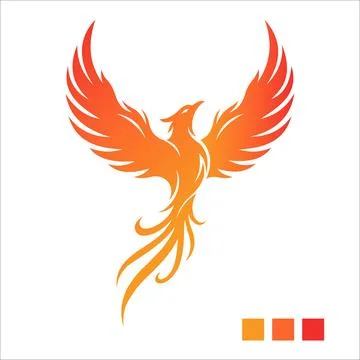 Phoenix with wings spread wide Illustrazione stock