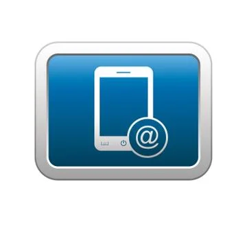 Phone 2 icon on blue Stock Illustration