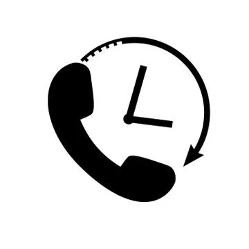Phone 24 hours Icon in flat style. Stock Illustration