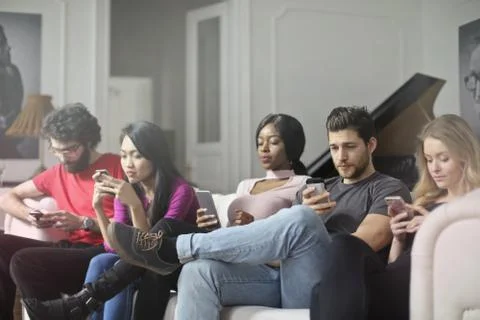 Phone addiction Stock Photos