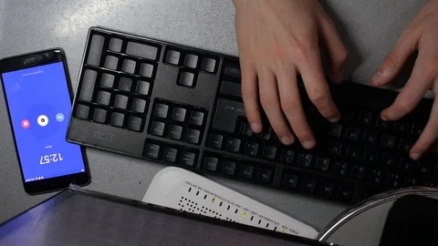 Phone Alarm Ringing In The Office Video stock 86762690