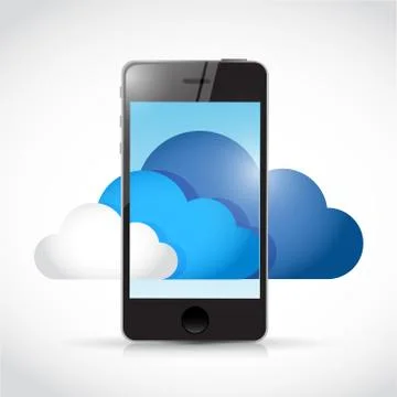 Phone and cloud computing concept. illustration Stockillustratie