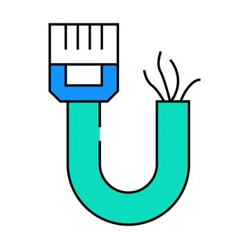 Phone and data wire icon color illustration イラスト素材