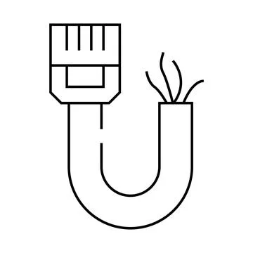 Phone and data wire line icon vector illustration Stock Illustration