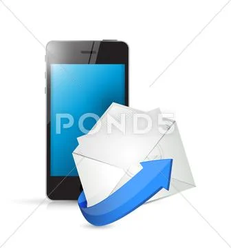 Phone and email. contact us on the go concept Stock Illustration