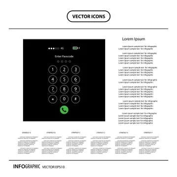 Phone and flat keypad Stock Illustration