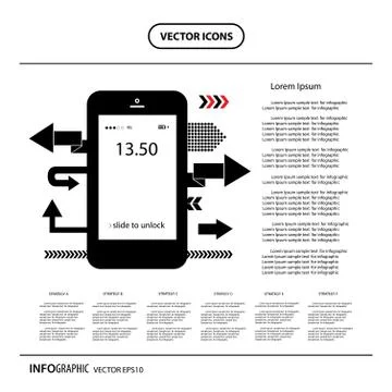 Phone and flat keypad Stock Illustration