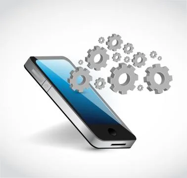 Phone and gear cloud industrial illustration イラスト素材