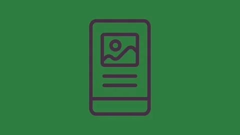 Phone and an icon of cell background isolated on green screen background 動画素材 336954768