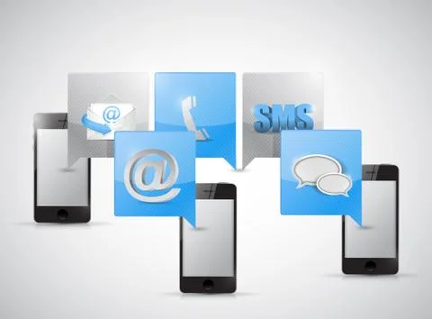 Phone and message bubble communication Stock Illustration