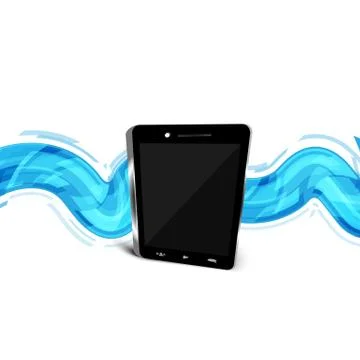 Phone and mobile data transfer system, flat design digital technology futuristic Stock Illustration