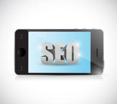 Phone and seo text message illustration design Stock Illustration